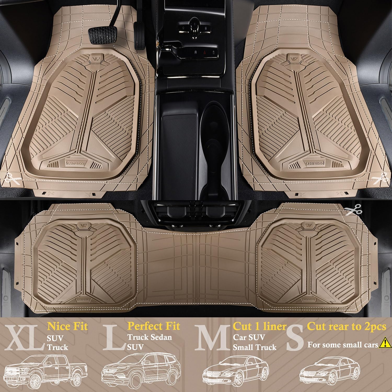 Universal Car Mat Set- Beige