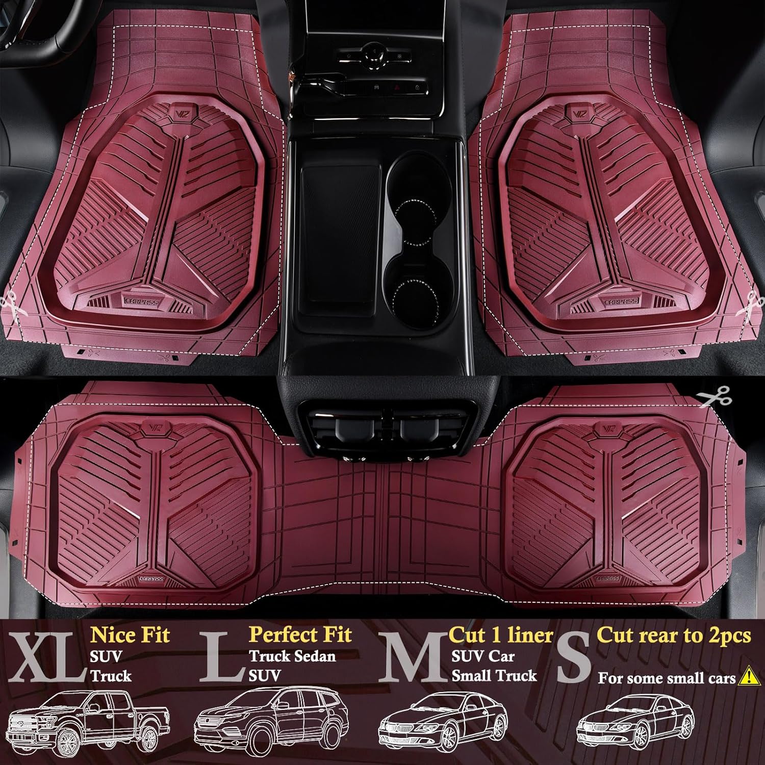 Universal Car Mat Set- Red