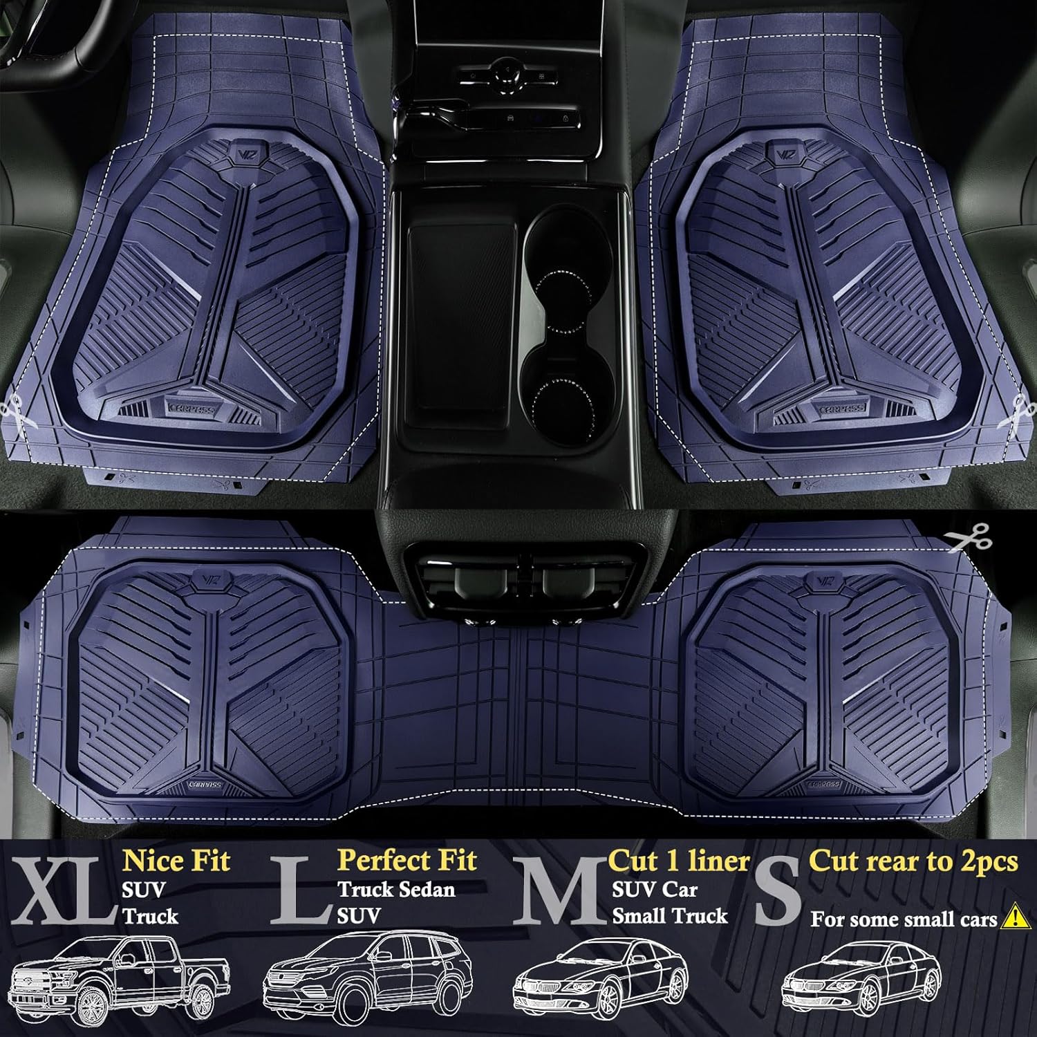 Universal Car Mat Set- Blue