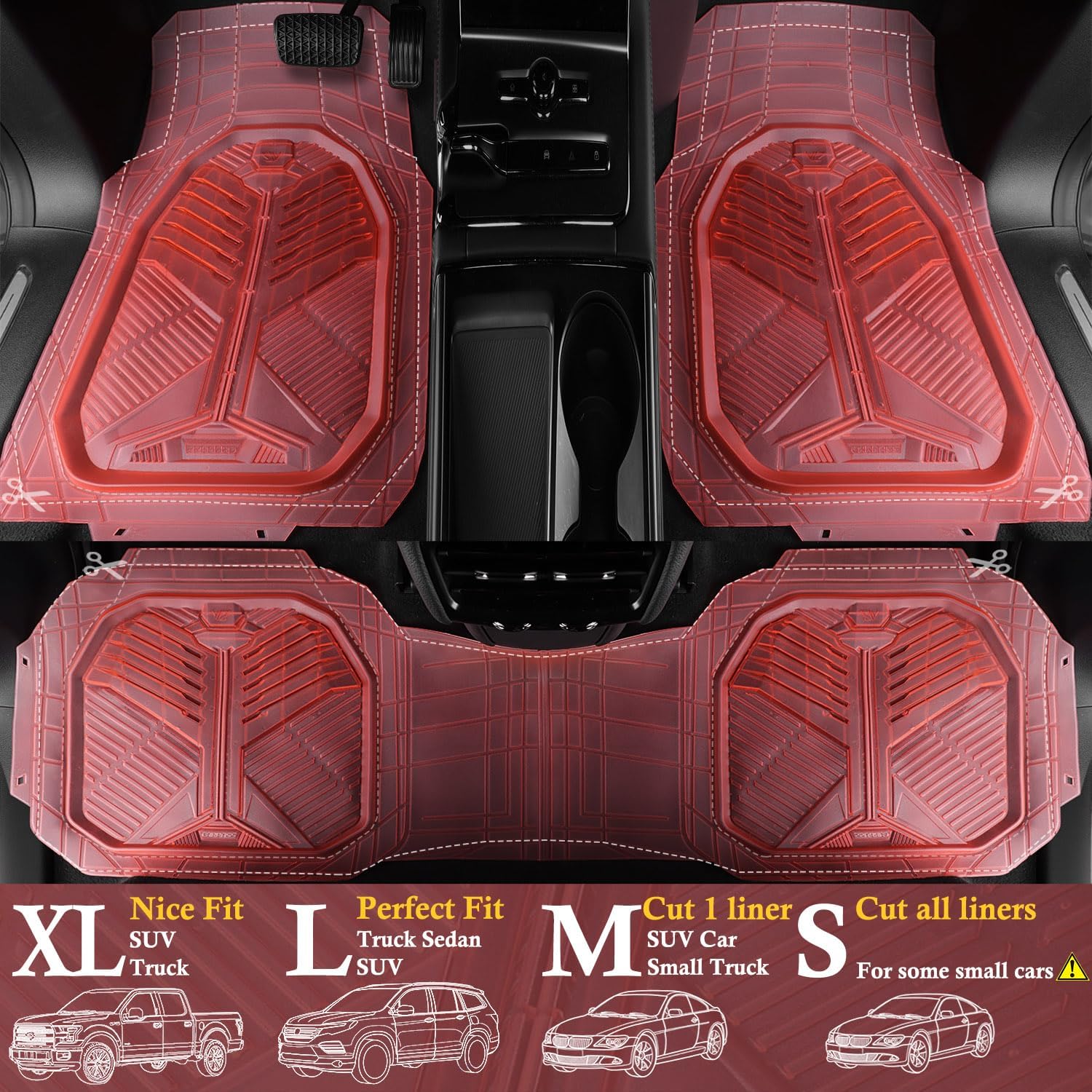 Universal Car Mat Set- Pink