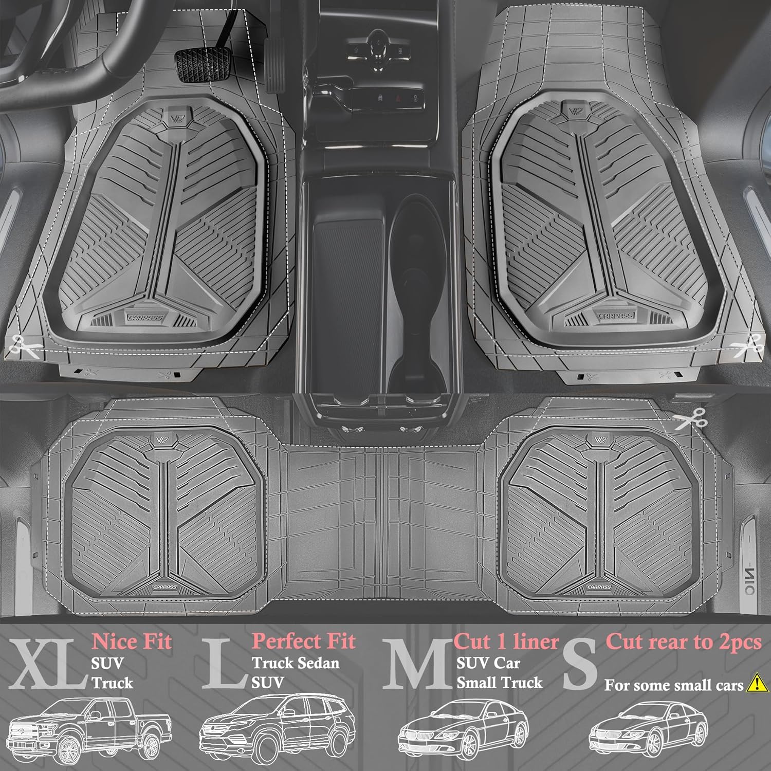 Universal Car Mat Set- Silver