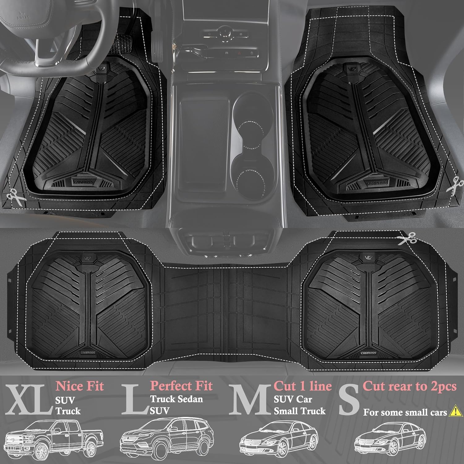 Universal Car Mat Set-All Black